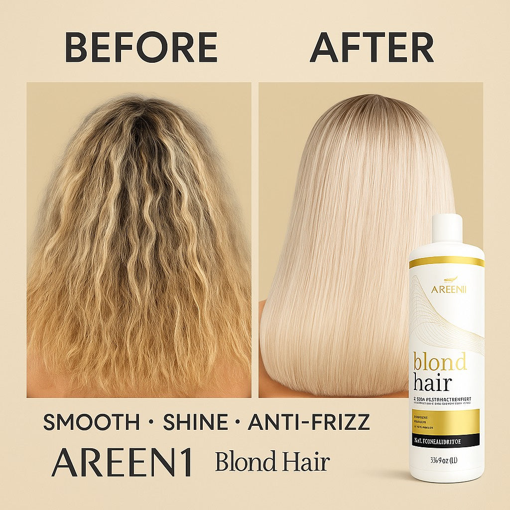 results of a hair treatment product called Areeni Blond Hair| areen1