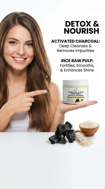 AREEN1 Black Hair Mask – Charcoal & Rice Detox Nourish